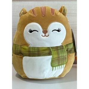 NEW‎ Squishmallows Erin Squirrel Plush Stuffed Animal Scarf Fall Decor 8"